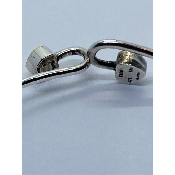 Tiffany & Co Sterling Silver 925 18K 750 Heart Bangle  Tiffany & Co. Sterling Silver 925 18K 750 Heart Bangle Bracelet 6.75\